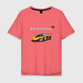 Мужская футболка хлопок Oversize с принтом McLaren   Motorsport   Racing Team в Петрозаводске, 100% хлопок | свободный крой, круглый ворот, “спинка” длиннее передней части | car | mclaren | motorsport | power | racing | team | автомобиль | автоспорт | гонка | мощь