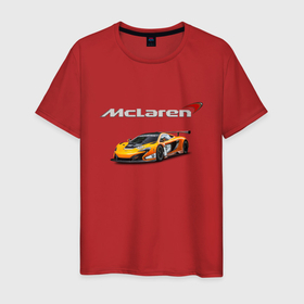 Мужская футболка хлопок с принтом McLaren   Motorsport   Racing Team в Петрозаводске, 100% хлопок | прямой крой, круглый вырез горловины, длина до линии бедер, слегка спущенное плечо. | car | mclaren | motorsport | power | racing | team | автомобиль | автоспорт | гонка | мощь