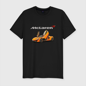 Мужская футболка хлопок Slim с принтом McLaren   Motorsport в Тюмени, 92% хлопок, 8% лайкра | приталенный силуэт, круглый вырез ворота, длина до линии бедра, короткий рукав | Тематика изображения на принте: car | mclaren | motorsport | power | racing | team | автомобиль | автоспорт | гонка | мощь
