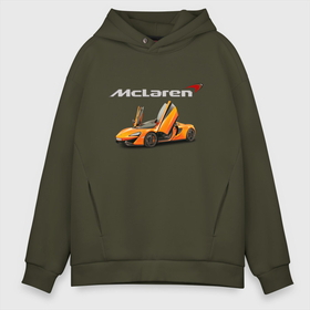 Мужское худи Oversize хлопок с принтом McLaren   Motorsport в Екатеринбурге, френч-терри — 70% хлопок, 30% полиэстер. Мягкий теплый начес внутри —100% хлопок | боковые карманы, эластичные манжеты и нижняя кромка, капюшон на магнитной кнопке | Тематика изображения на принте: car | mclaren | motorsport | power | racing | team | автомобиль | автоспорт | гонка | мощь