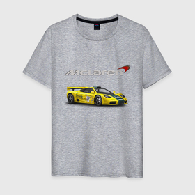 Мужская футболка хлопок с принтом McLaren   Motorsport   Racing в Белгороде, 100% хлопок | прямой крой, круглый вырез горловины, длина до линии бедер, слегка спущенное плечо. | car | mclaren | motorsport | power | racing | team | автомобиль | автоспорт | гонка | мощь