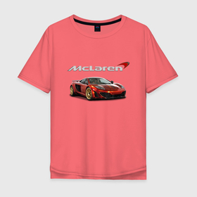 Мужская футболка хлопок Oversize с принтом McLaren   Motorsport в Новосибирске, 100% хлопок | свободный крой, круглый ворот, “спинка” длиннее передней части | car | mclaren | motorsport | power | racing | team | автомобиль | автоспорт | гонка | мощь