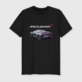 Мужская футболка хлопок Slim с принтом McLaren   Racing Team   Motorsport в Тюмени, 92% хлопок, 8% лайкра | приталенный силуэт, круглый вырез ворота, длина до линии бедра, короткий рукав | car | mclaren | motorsport | power | racing | team | автомобиль | автоспорт | гонка | мощь