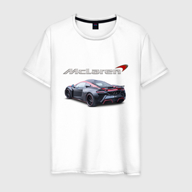 Мужская футболка хлопок с принтом McLaren   Racing Team   Motorsport в Новосибирске, 100% хлопок | прямой крой, круглый вырез горловины, длина до линии бедер, слегка спущенное плечо. | car | mclaren | motorsport | power | racing | team | автомобиль | автоспорт | гонка | мощь