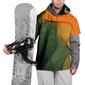 Накидка на куртку 3D с принтом Зеленые дюны в Екатеринбурге, 100% полиэстер |  | абстракция | волны | дюны | зеленый песок | объем | песок | текстура | узор