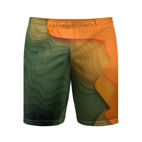 Мужские шорты спортивные с принтом Зеленые дюны в Новосибирске,  |  | Тематика изображения на принте: абстракция | волны | дюны | зеленый песок | объем | песок | текстура | узор