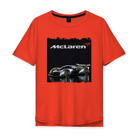 Мужская футболка хлопок Oversize с принтом McLaren   Concept в Новосибирске, 100% хлопок | свободный крой, круглый ворот, “спинка” длиннее передней части | car | concept | mclaren | motorsport | power | racing | автомобиль | автоспорт | мощь