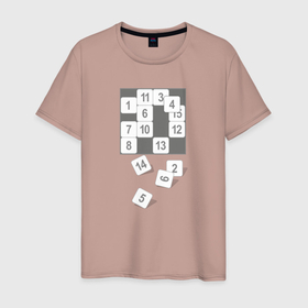 Мужская футболка хлопок с принтом Пятнашки в Тюмени, 100% хлопок | прямой крой, круглый вырез горловины, длина до линии бедер, слегка спущенное плечо. | 15 | 15 шки | квадраты | падающие пятнашки | пятнашки | цифры