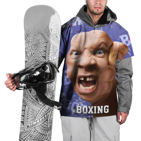 Накидка на куртку 3D с принтом boxing   фиолетовый в Екатеринбурге, 100% полиэстер |  | Тематика изображения на принте: арт | бои | бокс | лицо | прикол | спорт
