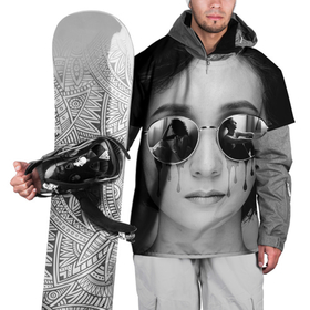 Накидка на куртку 3D с принтом грусть   разлука в Екатеринбурге, 100% полиэстер |  | Тематика изображения на принте: грусть | девушка | любовь | ониона | очки | пара | разлука | слезы
