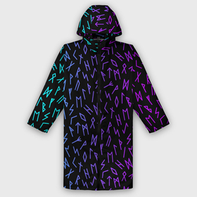 Дождевик унисекс 3D с принтом Рунический алфавит | Neon pattern в Рязани,  |  | Тематика изображения на принте: neon | patern | pattern | runes | древние знаки | знак рода | знаки | иероглифы | неон | патерн | паттерн | рунический алфавит | руны | русь | символы | славяне | славянская символика | я русский