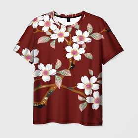Мужская футболка 3D с принтом Векторная весна , 100% полиэфир | прямой крой, круглый вырез горловины, длина до линии бедер | арт | вектор | векторный рисунок | весна | рисунок | розовые цветы | розовый цветок | сакура | цветение | цветение дерева | цветение деревьев | цветок | цветы | яркие цветы | яркий цветок