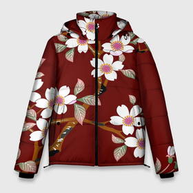 Мужская зимняя куртка 3D с принтом Векторная весна в Екатеринбурге, верх — 100% полиэстер; подкладка — 100% полиэстер; утеплитель — 100% полиэстер | длина ниже бедра, свободный силуэт Оверсайз. Есть воротник-стойка, отстегивающийся капюшон и ветрозащитная планка. 

Боковые карманы с листочкой на кнопках и внутренний карман на молнии. | арт | вектор | векторный рисунок | весна | рисунок | розовые цветы | розовый цветок | сакура | цветение | цветение дерева | цветение деревьев | цветок | цветы | яркие цветы | яркий цветок