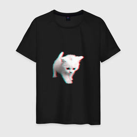 Мужская футболка хлопок с принтом ZXC SAD CAT , 100% хлопок | прямой крой, круглый вырез горловины, длина до линии бедер, слегка спущенное плечо. | agressive | broken | cat | deadinside | depressed | drain | pain | phonk | psych | sad | tilted | zxc