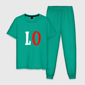 Мужская пижама хлопок с принтом Love | Lo... в Кировске, 100% хлопок | брюки и футболка прямого кроя, без карманов, на брюках мягкая резинка на поясе и по низу штанин
 | love | любовь | любовь love | одежда для двоих | парная love | парная футболка love | парная футболка любовь