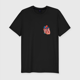 Мужская футболка хлопок Slim с принтом Анатомия | Сердце в Курске, 92% хлопок, 8% лайкра | приталенный силуэт, круглый вырез ворота, длина до линии бедра, короткий рукав | анатомия | анатомия сердце | одежда с сердечками | одежда сердце | рисунок настоящего сердце | сердце | сердце настоящее | сердце настоящее футболка | сердце строение | футболка сердце