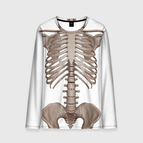 Мужской лонгслив 3D с принтом Анатомия | Скелет в Екатеринбурге, 100% полиэстер | длинные рукава, круглый вырез горловины, полуприлегающий силуэт | анатомия | анатомия скелет | одежда анатомия | одежда с принтом скелета | одежда скелет | одежда со скелетом | скелет | скелет принт | скелетон