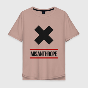 Мужская футболка хлопок Oversize с принтом Мизантрoп в Санкт-Петербурге, 100% хлопок | свободный крой, круглый ворот, “спинка” длиннее передней части | misanthrope | личность | мизантроп | настроение | отчуждение