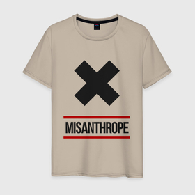 Мужская футболка хлопок с принтом Мизантрoп в Белгороде, 100% хлопок | прямой крой, круглый вырез горловины, длина до линии бедер, слегка спущенное плечо. | misanthrope | личность | мизантроп | настроение | отчуждение