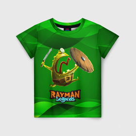 Детская футболка 3D с принтом Rayman    Legends в Тюмени, 100% гипоаллергенный полиэфир | прямой крой, круглый вырез горловины, длина до линии бедер, чуть спущенное плечо, ткань немного тянется | legends | rayman | rayman legends | глобокс | рейман | рэйман | рэймэн