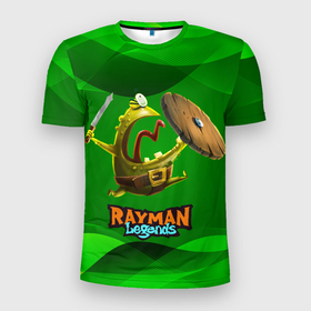 Мужская футболка 3D Slim с принтом Персонаж Rayman Legends , 100% полиэстер с улучшенными характеристиками | приталенный силуэт, круглая горловина, широкие плечи, сужается к линии бедра | legends | rayman | rayman legends | глобокс | рейман | рэйман | рэймэн