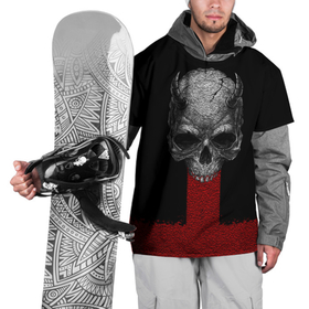 Накидка на куртку 3D с принтом Bloody Ocean , 100% полиэстер |  | арт | бездна | кровь | огонь | череп