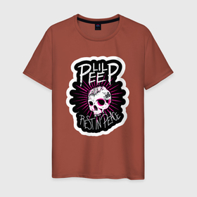 Мужская футболка хлопок с принтом Lil Peep Череп RIP Лил Пип в Петрозаводске, 100% хлопок | прямой крой, круглый вырез горловины, длина до линии бедер, слегка спущенное плечо. | crybaby | girl | grunge | lil | music | peep | retro | rip | rock | skull | tatoo | аниме | гранж | лил | музыка | надпись | пип | плакса | полосы | реп | розовый | рэп | тату | цыпленок | череп | эмо
