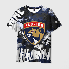 Мужская футболка 3D с принтом Florida Panthers, Флорида Пантерз , 100% полиэфир | прямой крой, круглый вырез горловины, длина до линии бедер | florida | florida panthers | hockey | nhl | panthers | usa | нхл | пантерз | спорт | сша | флорида | флорида пантерз | хоккей | шайба