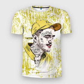 Мужская футболка 3D Slim с принтом Lil Peep CryBaby Yellow Лил Пип в Новосибирске, 100% полиэстер с улучшенными характеристиками | приталенный силуэт, круглая горловина, широкие плечи, сужается к линии бедра | crybaby | girl | grunge | lil | music | peep | retro | rip | rock | skull | tatoo | аниме | гранж | лил | музыка | надпись | пип | плакса | полосы | реп | розовый | рэп | тату | цыпленок | череп | эмо