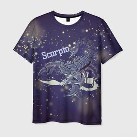 Мужская футболка 3D с принтом Scorpio в Екатеринбурге, 100% полиэфир | прямой крой, круглый вырез горловины, длина до линии бедер | арт | графика | надписи | насекомые | скорпион