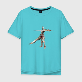 Мужская футболка хлопок Oversize с принтом Танцующий с мечами в Новосибирске, 100% хлопок | свободный крой, круглый ворот, “спинка” длиннее передней части | game | games | lineage | mmo | игра | игры | линейдж | линейдж 2 | линейка | ммо