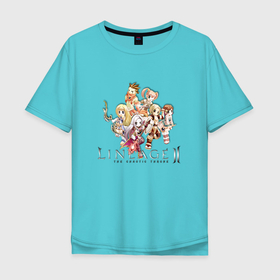 Мужская футболка хлопок Oversize с принтом Chibi Lineage 2 в Тюмени, 100% хлопок | свободный крой, круглый ворот, “спинка” длиннее передней части | game | games | lineage | mmo | игра | игры | линейдж | линейдж 2 | линейка | ммо