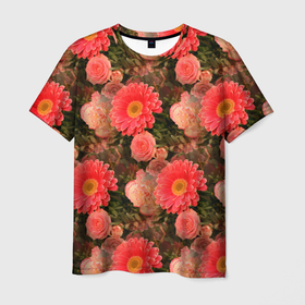 Мужская футболка 3D с принтом Полевые цветочки  дачные цветы , 100% полиэфир | прямой крой, круглый вырез горловины, длина до линии бедер | Тематика изображения на принте: дача | дачные | полевые цветы | сад | садовые цветы | цветы