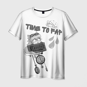 Мужская футболка 3D с принтом Time To Fap , 100% полиэфир | прямой крой, круглый вырез горловины, длина до линии бедер | design 2022 | timetofap | vulgar design | дизайн 2022 | пошлый дизайн | фапать
