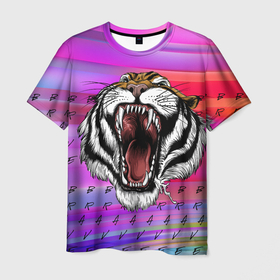 Мужская футболка 3D с принтом brave | tiger в Петрозаводске, 100% полиэфир | прямой крой, круглый вырез горловины, длина до линии бедер | brave | tiger | абстракция | животные | надписи | тигр