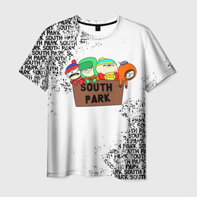 Мужская футболка 3D с принтом Южный парк   персонажи | South Park в Петрозаводске, 100% полиэфир | прямой крой, круглый вырез горловины, длина до линии бедер | kenny | south park | кенни | мультфильм | саус парк | сауспарк | сериал | южный парк