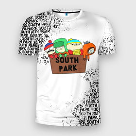 Мужская футболка 3D Slim с принтом Южный парк   персонажи | South Park в Курске, 100% полиэстер с улучшенными характеристиками | приталенный силуэт, круглая горловина, широкие плечи, сужается к линии бедра | kenny | south park | кенни | мультфильм | саус парк | сауспарк | сериал | южный парк