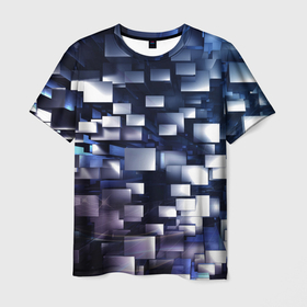 Мужская футболка 3D с принтом Параллакс эффект в Екатеринбурге, 100% полиэфир | прямой крой, круглый вырез горловины, длина до линии бедер | 3d | parallax | абстракции | измерения | объёмные | паттерн | пространство