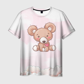 Мужская футболка 3D с принтом Плюшевый мишка игрушка в Тюмени, 100% полиэфир | прямой крой, круглый вырез горловины, длина до линии бедер | медведь | медвежонок | миша | плюшевый | плюшевый мишка