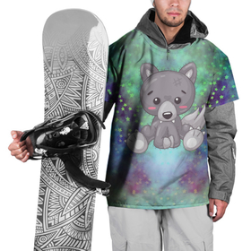 Накидка на куртку 3D с принтом Маленький серый волк в Белгороде, 100% полиэстер |  | Тематика изображения на принте: wolf | волк | волчонок | серый | серый волк