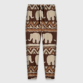 Мужские брюки 3D с принтом слоны паттерн в Кировске, 100% полиэстер | манжеты по низу, эластичный пояс регулируется шнурком, по бокам два кармана без застежек, внутренняя часть кармана из мелкой сетки | африка | паттерн | слон | слоны | слоны паттерн | текстуры