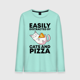 Мужской лонгслив хлопок с принтом Легко отвлекаюсь на котов и пиццу , 100% хлопок |  | dish | fast food | food | pizza | products | блюдо | еда | киса | киска | кисуля | кисуня | кот | котенок | котик | коты | котэ | кошачий | кошечка | кошка | пица | пицца | продукты | фастфуд