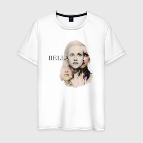 Мужская футболка хлопок с принтом Bella в Екатеринбурге, 100% хлопок | прямой крой, круглый вырез горловины, длина до линии бедер, слегка спущенное плечо. | белла | имя | лицо | надпись | персонаж | сумерки