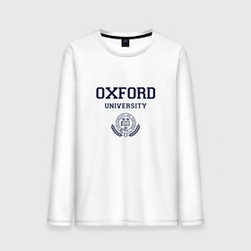 Мужской лонгслив хлопок с принтом Оксфорд   логотип университета , 100% хлопок |  | university of oxford | англия | британия | великобритания | вуз | колледж | образование | оксфорд | студенты | университет | школа