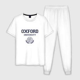 Мужская пижама хлопок с принтом Оксфорд   логотип университета в Курске, 100% хлопок | брюки и футболка прямого кроя, без карманов, на брюках мягкая резинка на поясе и по низу штанин
 | Тематика изображения на принте: university of oxford | англия | британия | великобритания | вуз | колледж | образование | оксфорд | студенты | университет | школа