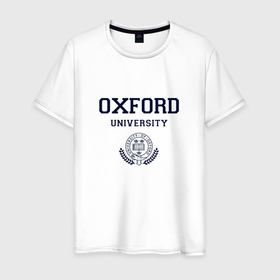 Мужская футболка хлопок с принтом Оксфорд   логотип университета в Курске, 100% хлопок | прямой крой, круглый вырез горловины, длина до линии бедер, слегка спущенное плечо. | Тематика изображения на принте: university of oxford | англия | британия | великобритания | вуз | колледж | образование | оксфорд | студенты | университет | школа
