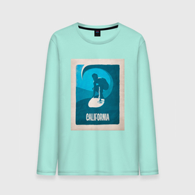 Мужской лонгслив хлопок с принтом Серфингист   винтажный плакат в Петрозаводске, 100% хлопок |  | винтаж | волны | глубина | море | океан | плавание | плакат | ретро | серфинг
