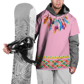 Накидка на куртку 3D с принтом native american   костюм индейца в Новосибирске, 100% полиэстер |  | Тематика изображения на принте: boho | ethno | indians | native american | tribal | америка | бохо | индейцы | орнамент | перья | трибал | узор | этника