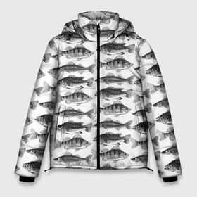Мужская зимняя куртка 3D с принтом рыба карась в Санкт-Петербурге, верх — 100% полиэстер; подкладка — 100% полиэстер; утеплитель — 100% полиэстер | длина ниже бедра, свободный силуэт Оверсайз. Есть воротник-стойка, отстегивающийся капюшон и ветрозащитная планка. 

Боковые карманы с листочкой на кнопках и внутренний карман на молнии. | ocean | sea | sea animal | графика | лосось | море | морские мотивы | морской принт | морской фон | океан | паттерн | рисунок рыбы | рыба | рыбалка | текстуры | форель
