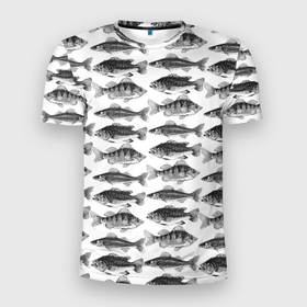 Мужская футболка 3D Slim с принтом рыба карась в Белгороде, 100% полиэстер с улучшенными характеристиками | приталенный силуэт, круглая горловина, широкие плечи, сужается к линии бедра | ocean | sea | sea animal | графика | лосось | море | морские мотивы | морской принт | морской фон | океан | паттерн | рисунок рыбы | рыба | рыбалка | текстуры | форель